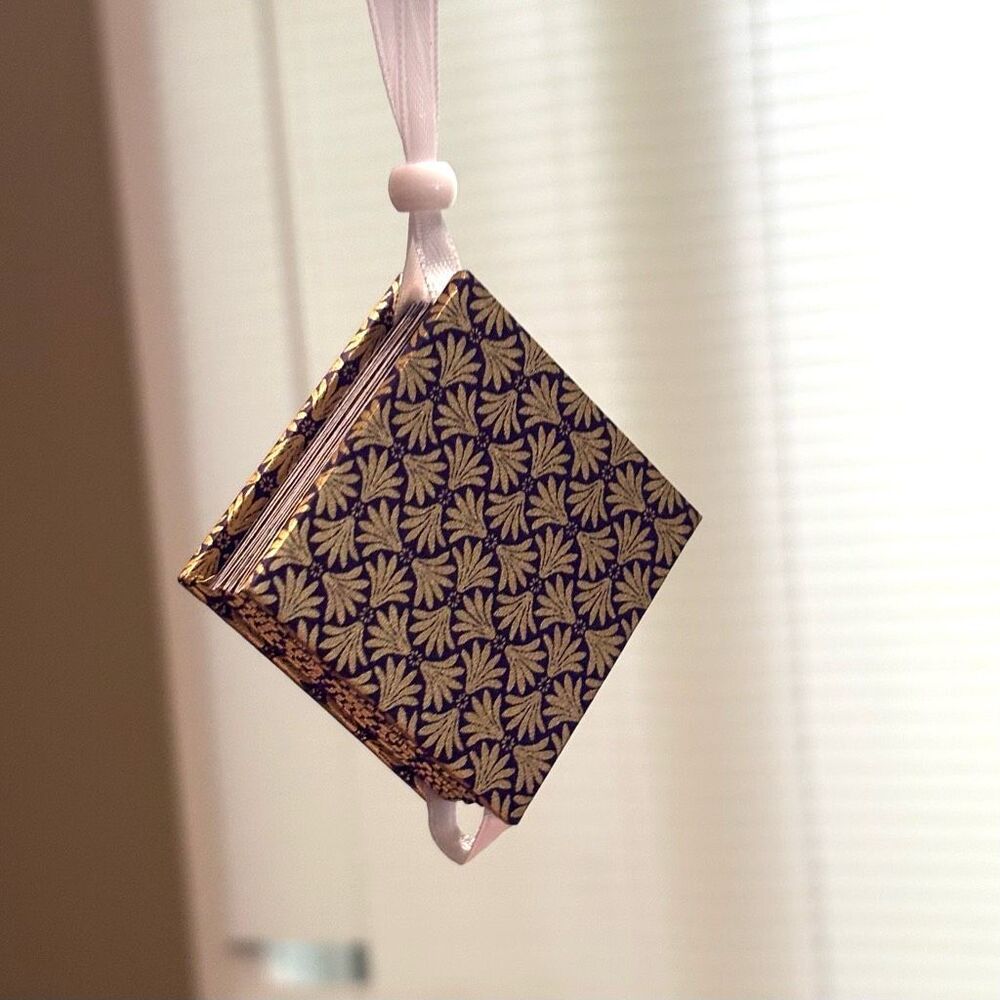 Metallic Gold and Purple Folded Origami Star Ornament Unique